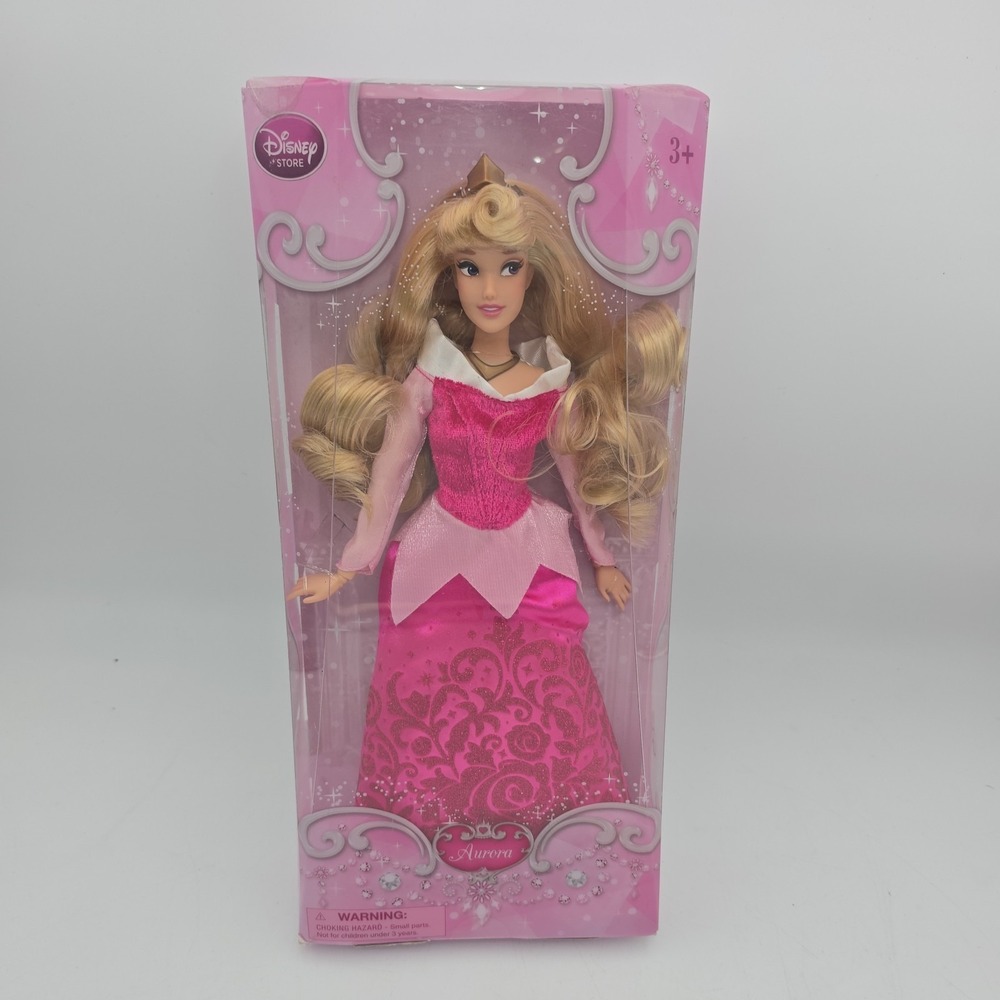 Disney Store Princess Aurora Classic Sleeping Beauty Velvet Dress Doll 2014